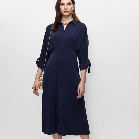 Melanie Lyne Navy Shirt Dress in EUC - Picture 1 of 3